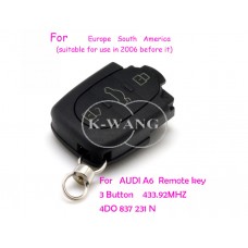 AUDI FLIPKEY REMOTE 3B WITHOUT KEY HEAD (433.92MHZ) FOR EUROPE SOUTH AMERICA (4D0837231N) AM